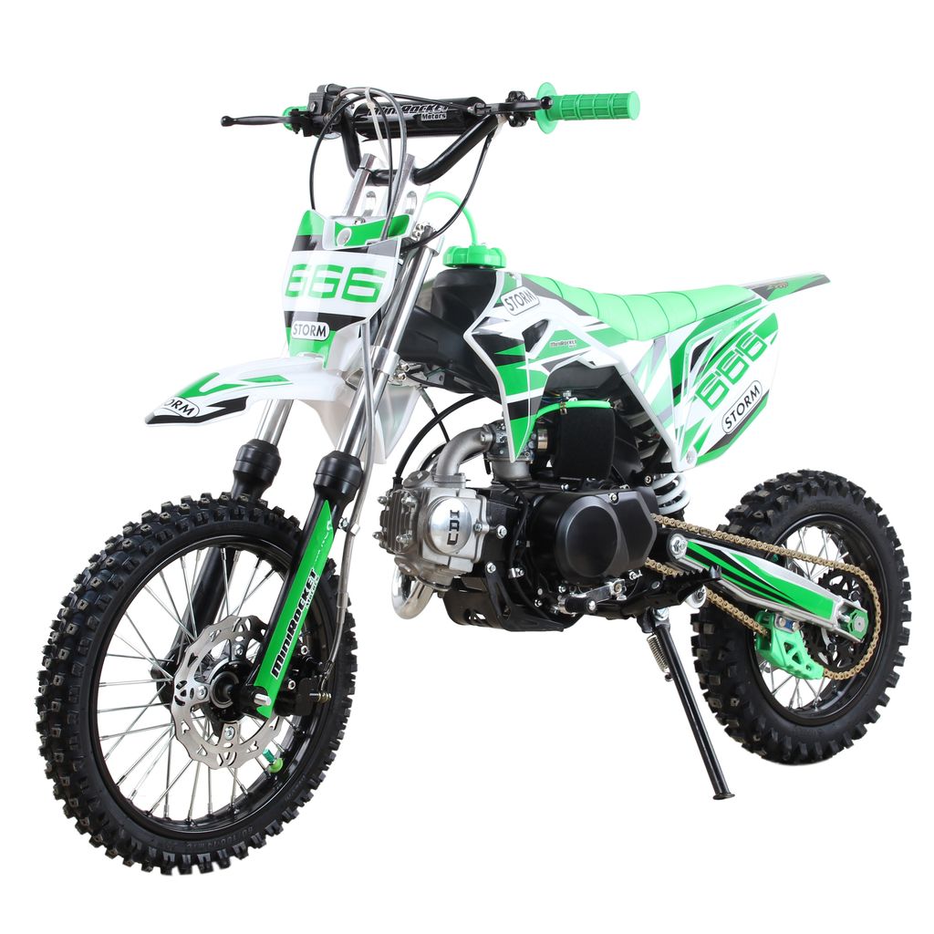 Pitbike Dirtbike MRM Storm 125ccm 4-Takt manuell 14|12 Zoll Offroad Grün Produktbild