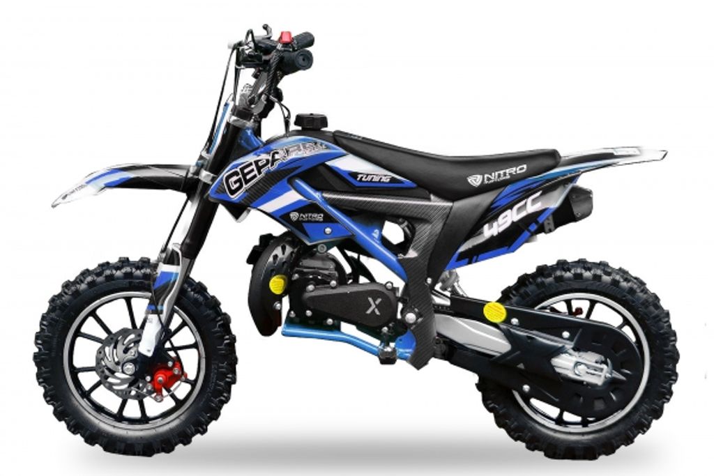 Nitro 49ccm Dirtbike Gepard Deluxe Tuning Easy Starter Pocketbike Minicross Blau Produktbild