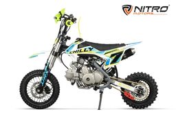 NITRO MOTORS 125ccm Kinder Dirtbike CHILLY UX URX 12/10 E-Start Automatik Blau Produktbild