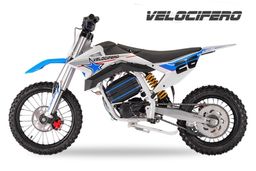 Velocifero Enduro Bike 14|12 Zoll Kinder Dirtbike 1000W 60V Lithium Offroad Blau Produktbild