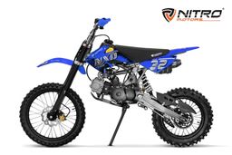 NITRO MOTORS 125ccm midi Kinder Dirtbike A17 NXD Sport 17/14 Zoll Offroad Blau Produktbild