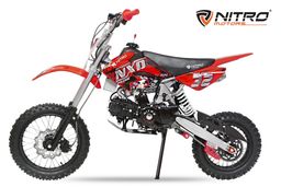 NITRO MOTORS A14 125ccm midi Kinder Dirtbike NXD Sport 14/12 Zoll Offroad Rot Produktbild