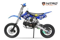 NITRO MOTORS M14 125ccm midi Kinder Dirtbike NXD Sport 14/12 Zoll Offroad Blau Produktbild