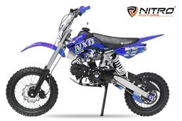 NITRO MOTORS A14 125ccm midi Kinder Dirtbike NXD Sport 14/12 Zoll Offroad Blau Produktbild