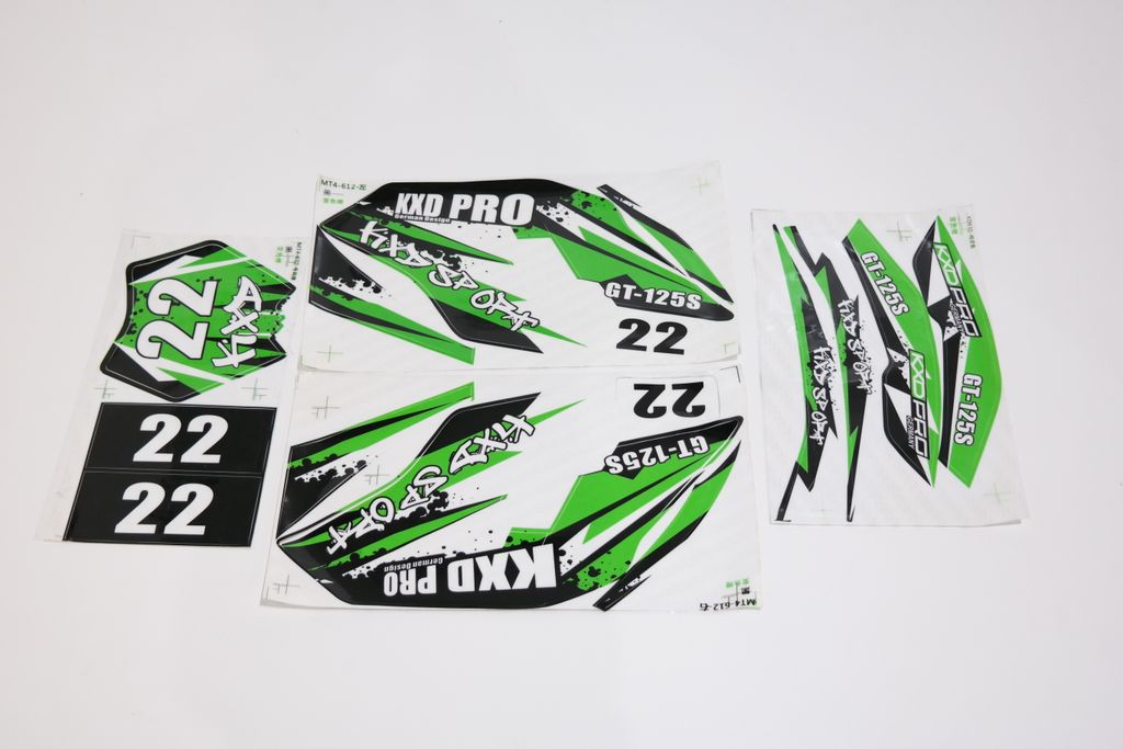 Stickerset Decals 612 Pro Pitbike KXD Grün Produktbild