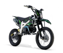 Pitbike 125ccm Schaltung KXD Dirtbike DB 612 PRO 17|14 Zoll E-Start Scheinwerfer Offroad Grün Produktbild